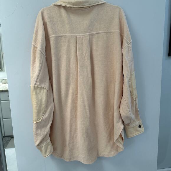 Free People We the Free Ruby Fleece Pink Cotton Shirt Jacket Size Large - Picture 5 of 8